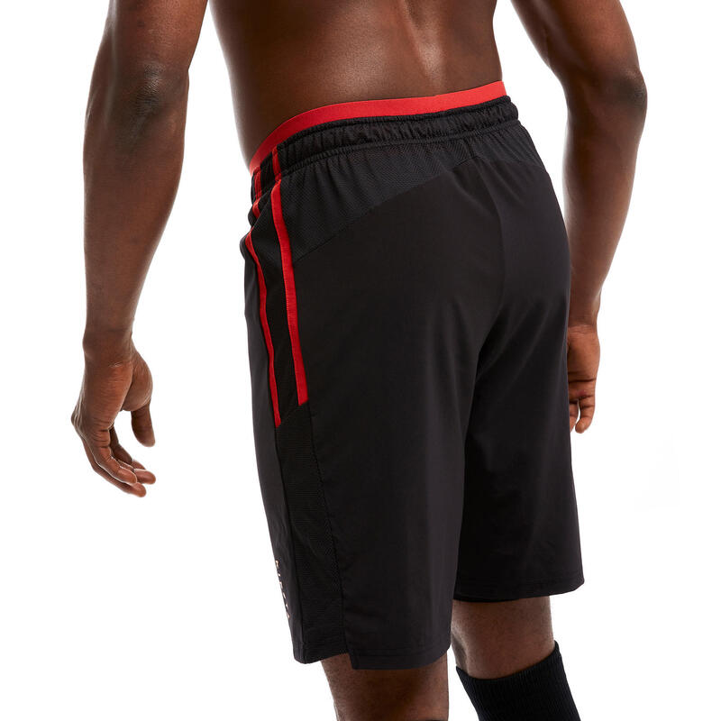 Short de football adulte 3 en 1 TRAXIUM noir et rouge