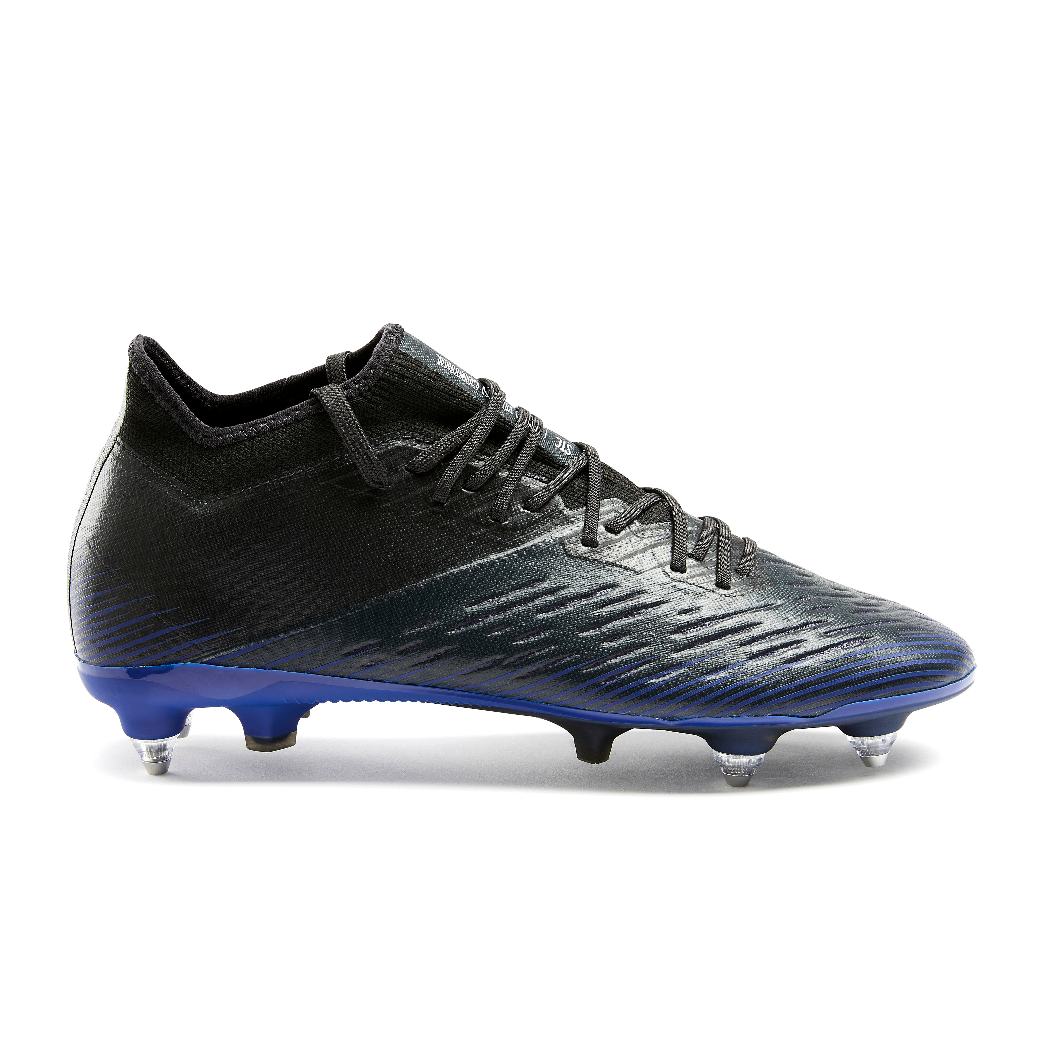 Adult Soft Ground Football Boots CLR SG Black Blue Decathlon