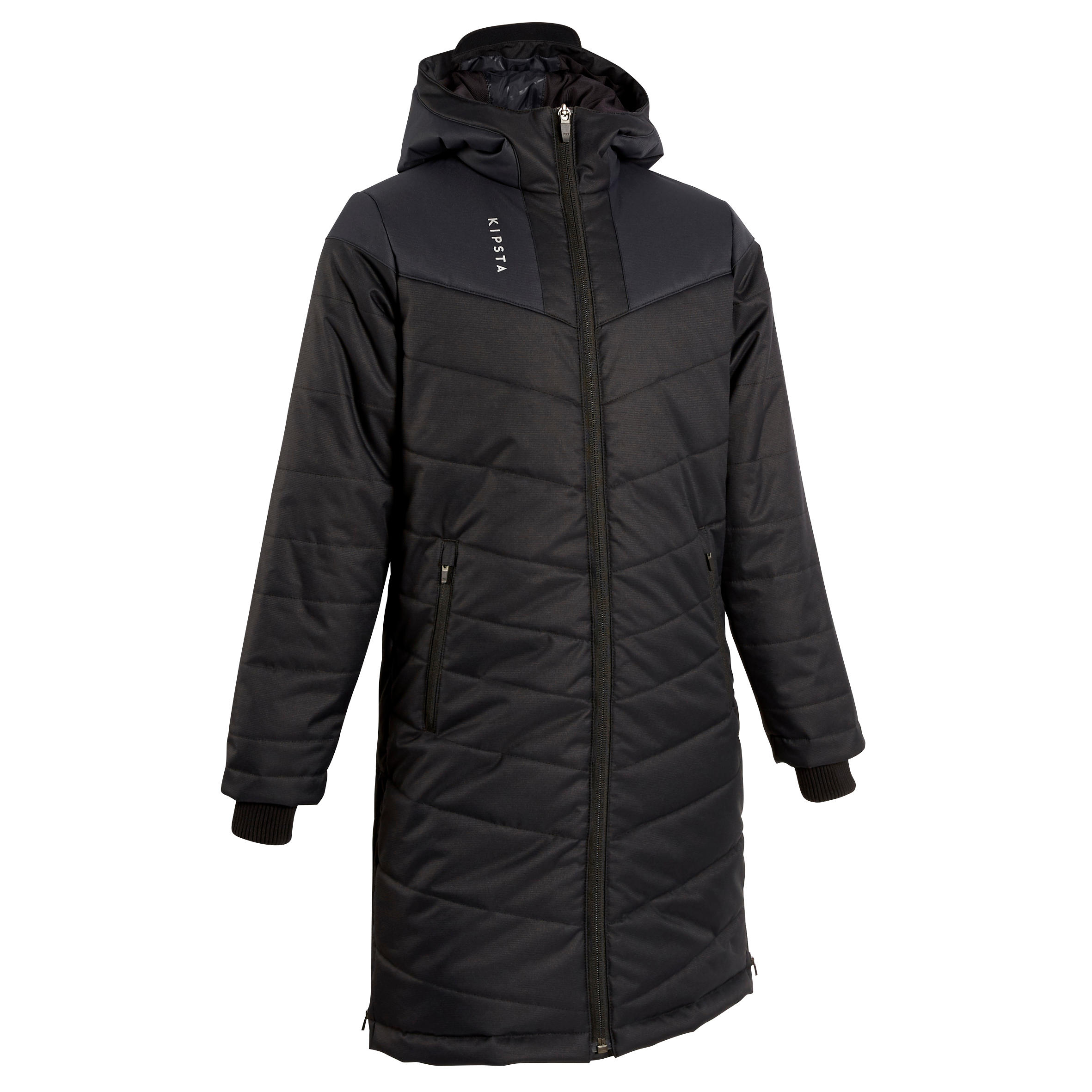 PARKA LONGUE DE FOOTBALL ENFANT TRX NOIRE KIPSTA | Decathlon