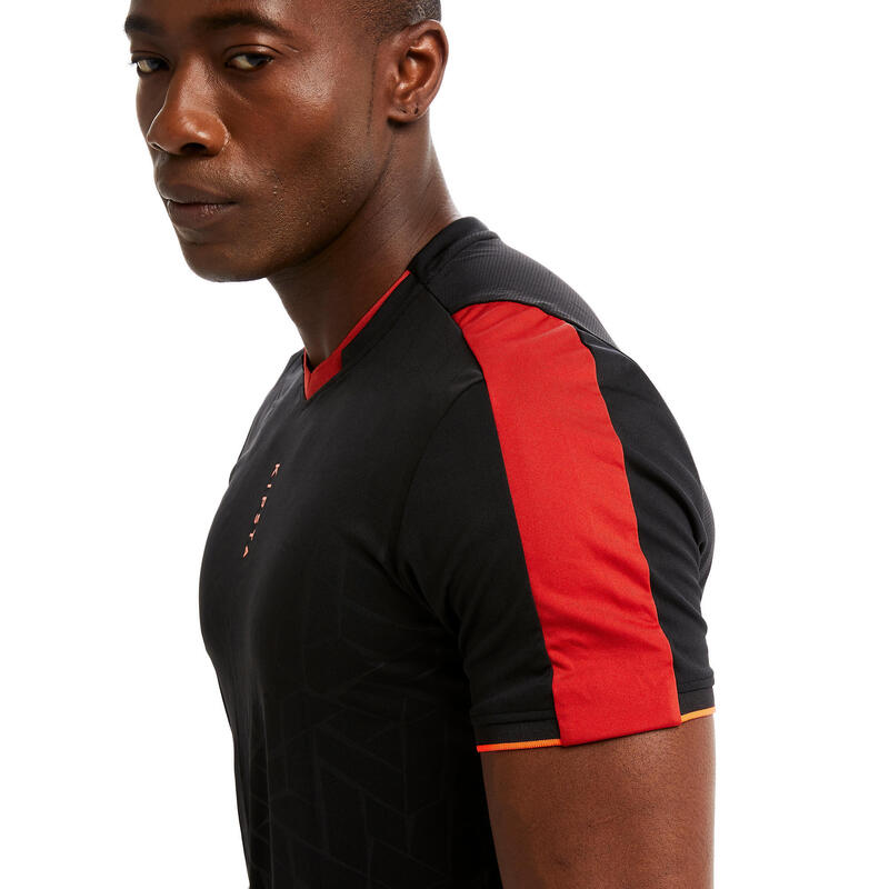 Camiseta de fútbol Adulto Kispta Traxium negro y rojo