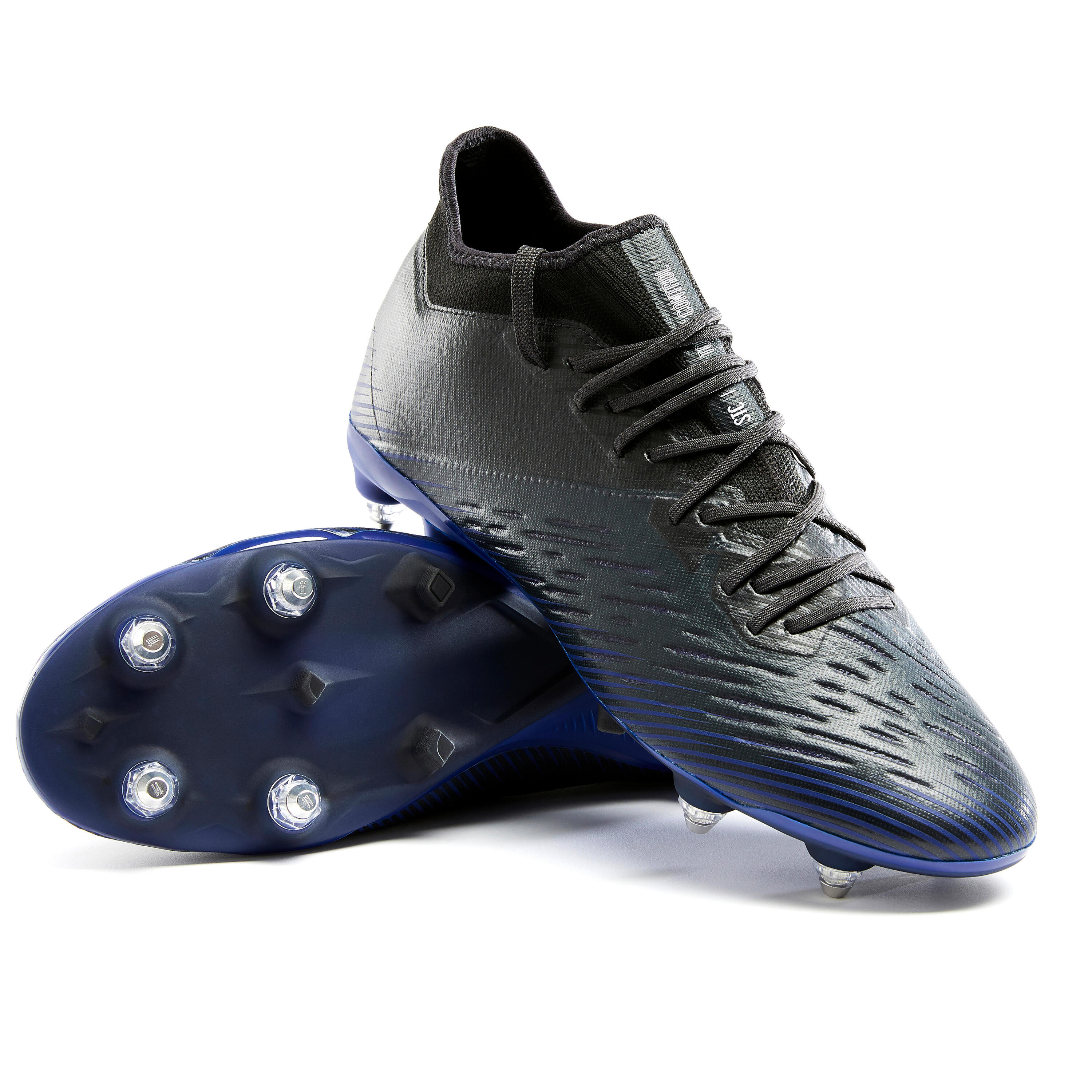 Adult Soft Ground Football Boots CLR SG - Black/Blue 7/8