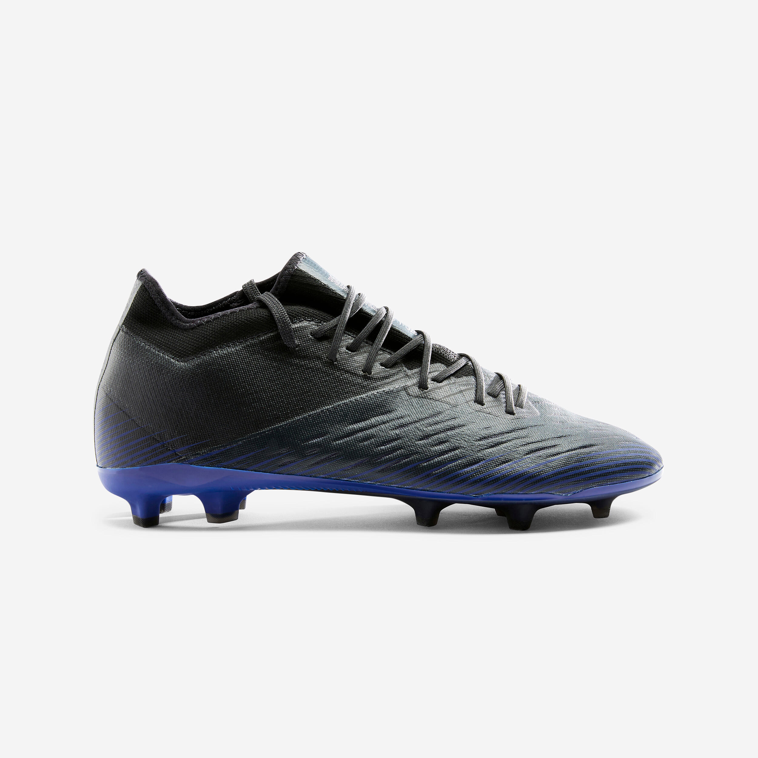 Black and blue CLR FG dry pitch soccer boot for adults