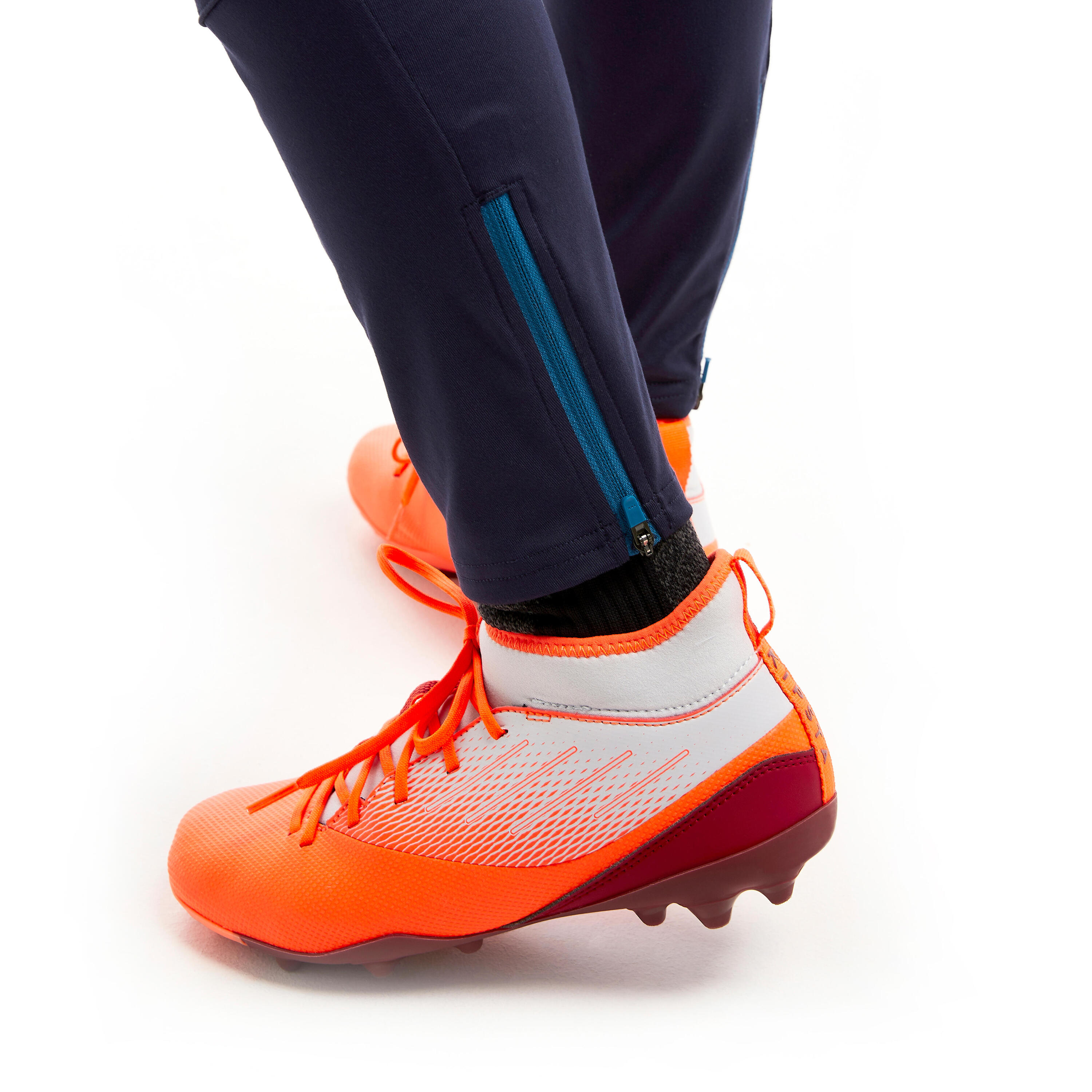 Kids' Football Training Bottoms TP 500 - Petrol Blue/Navy 8/8
