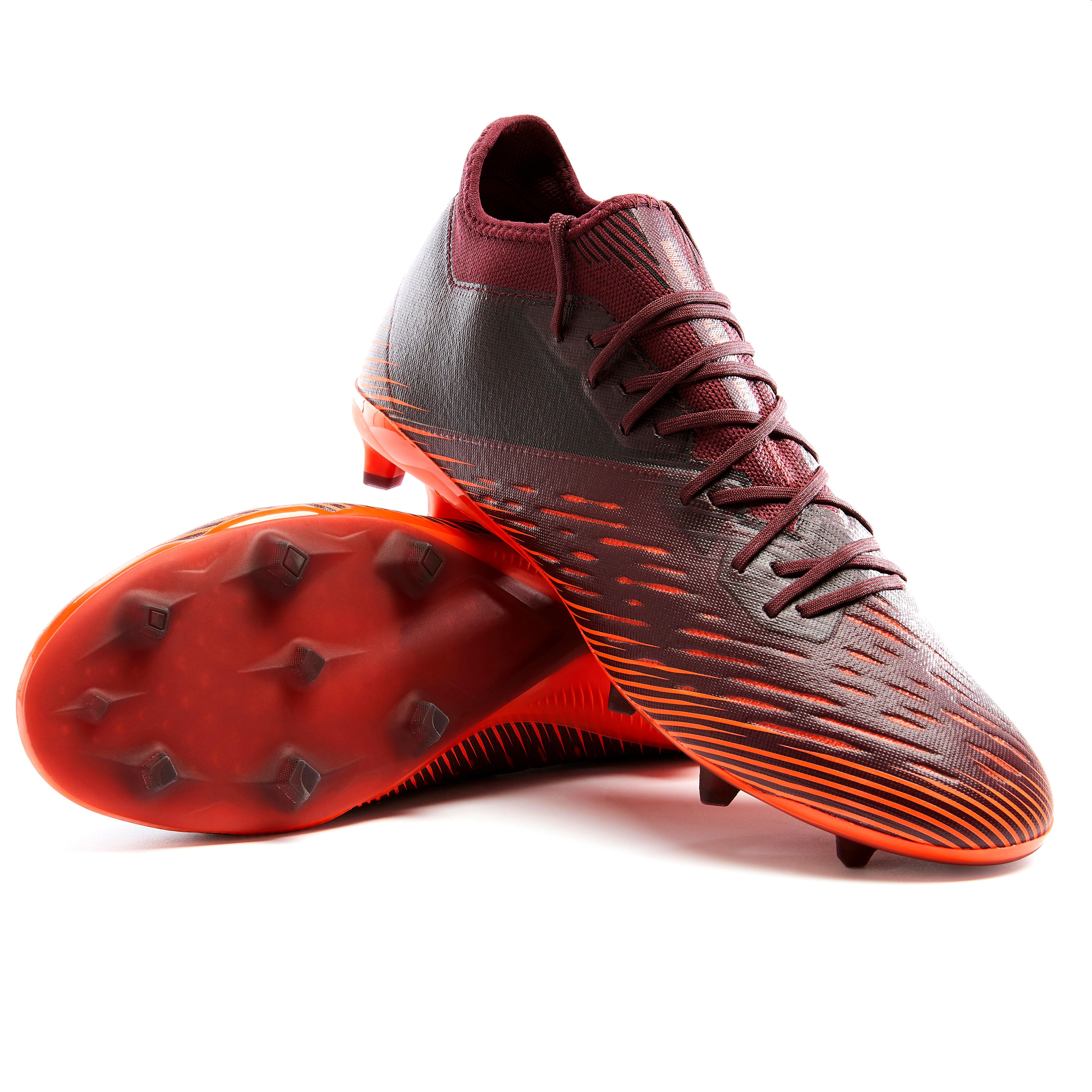 Бутсы футбольные взрослые CLR FG оранжевые KIPSTA