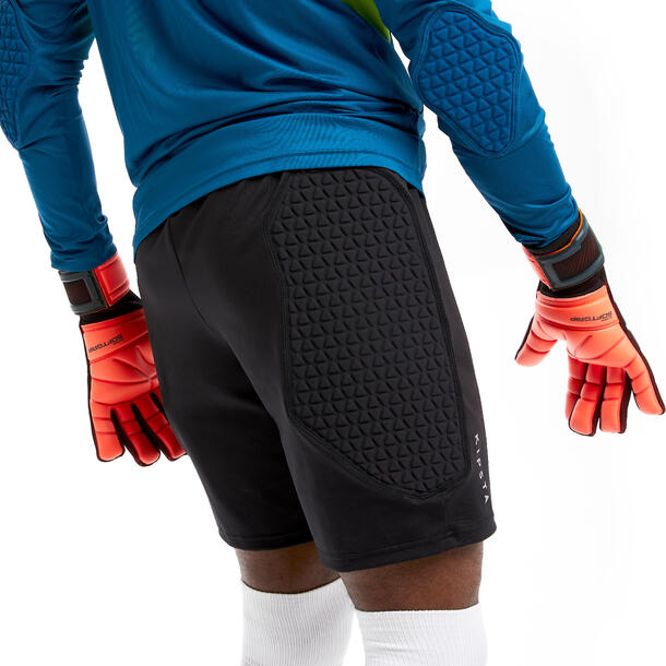Football Goalkeeper Shorts Kipsta 500 Black