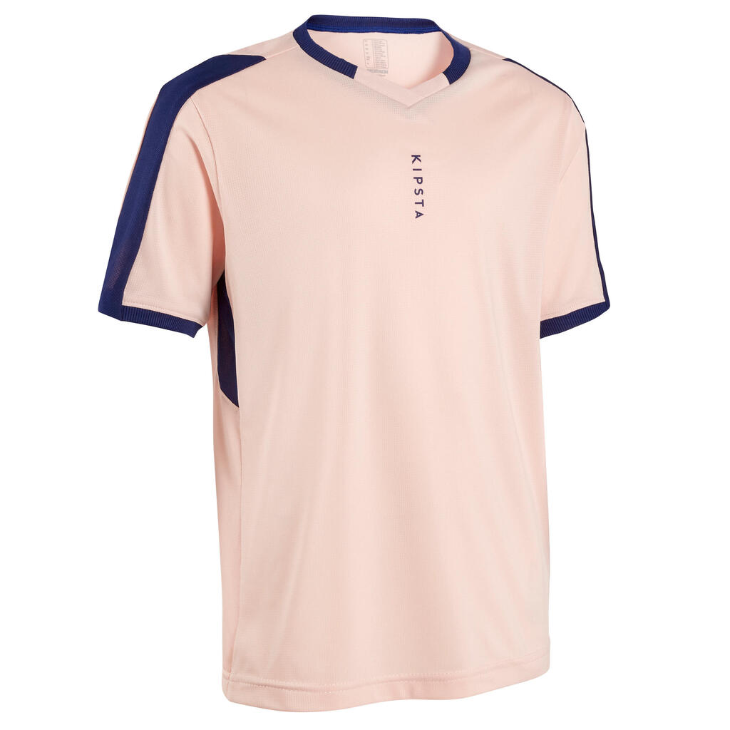 Girls' short-sleeved football jersey f500 - pink