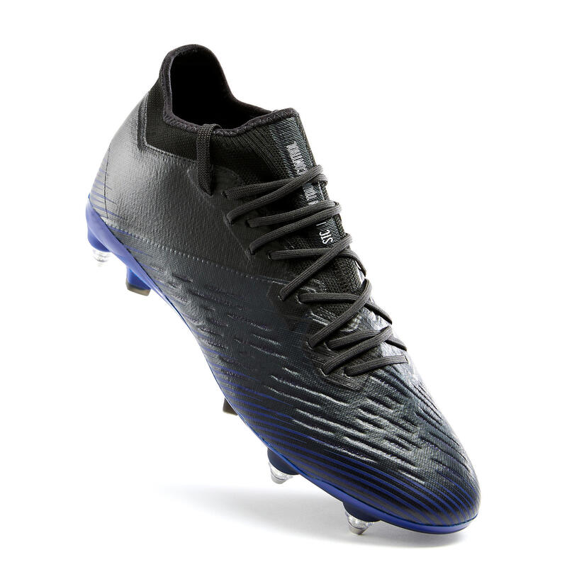 Voetbalschoenen voor volwassenen CLR SG drassig terrein zwart/blauw