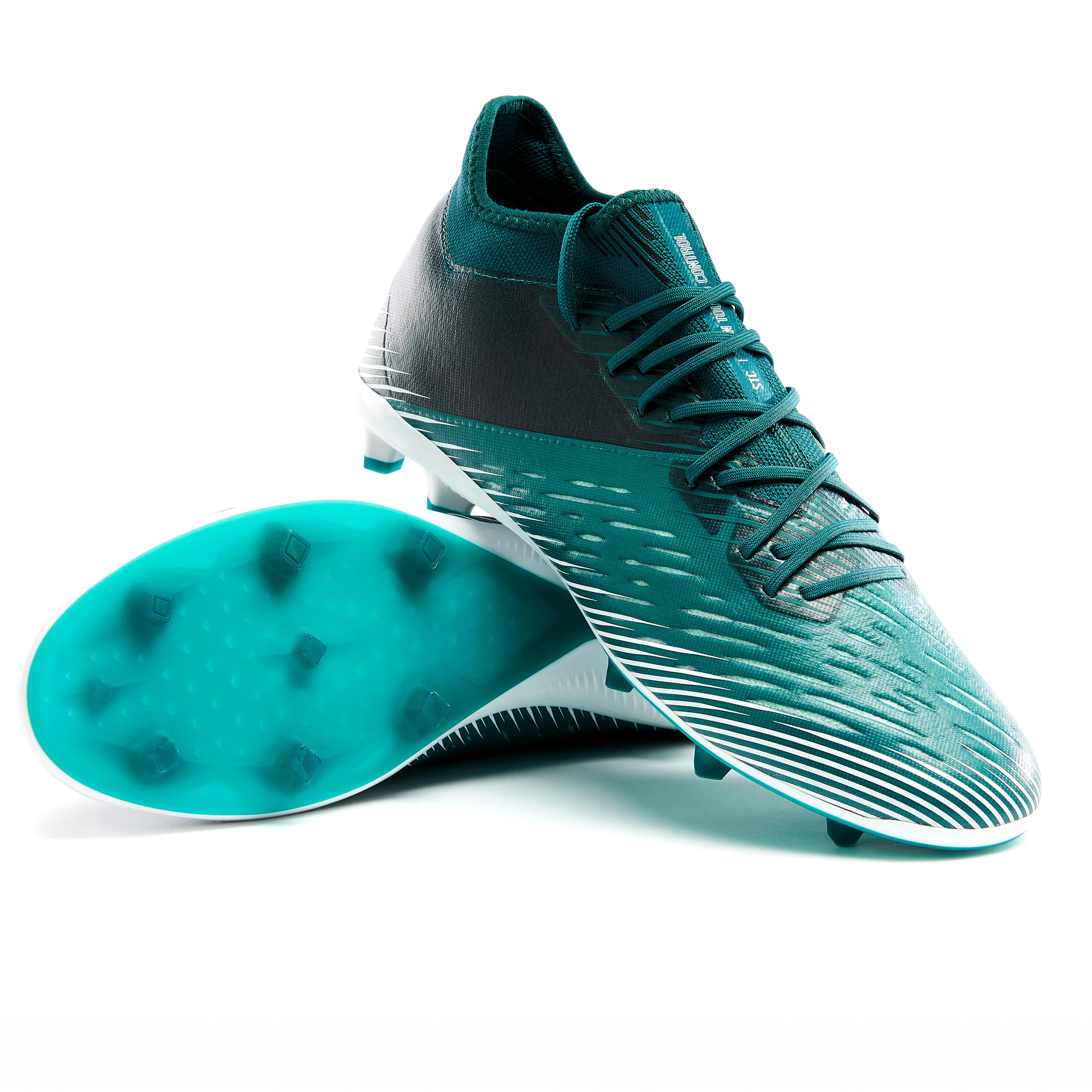 Damen/Herren Fußball Nockenschuhe FG - CLR weiß/grün 7/9