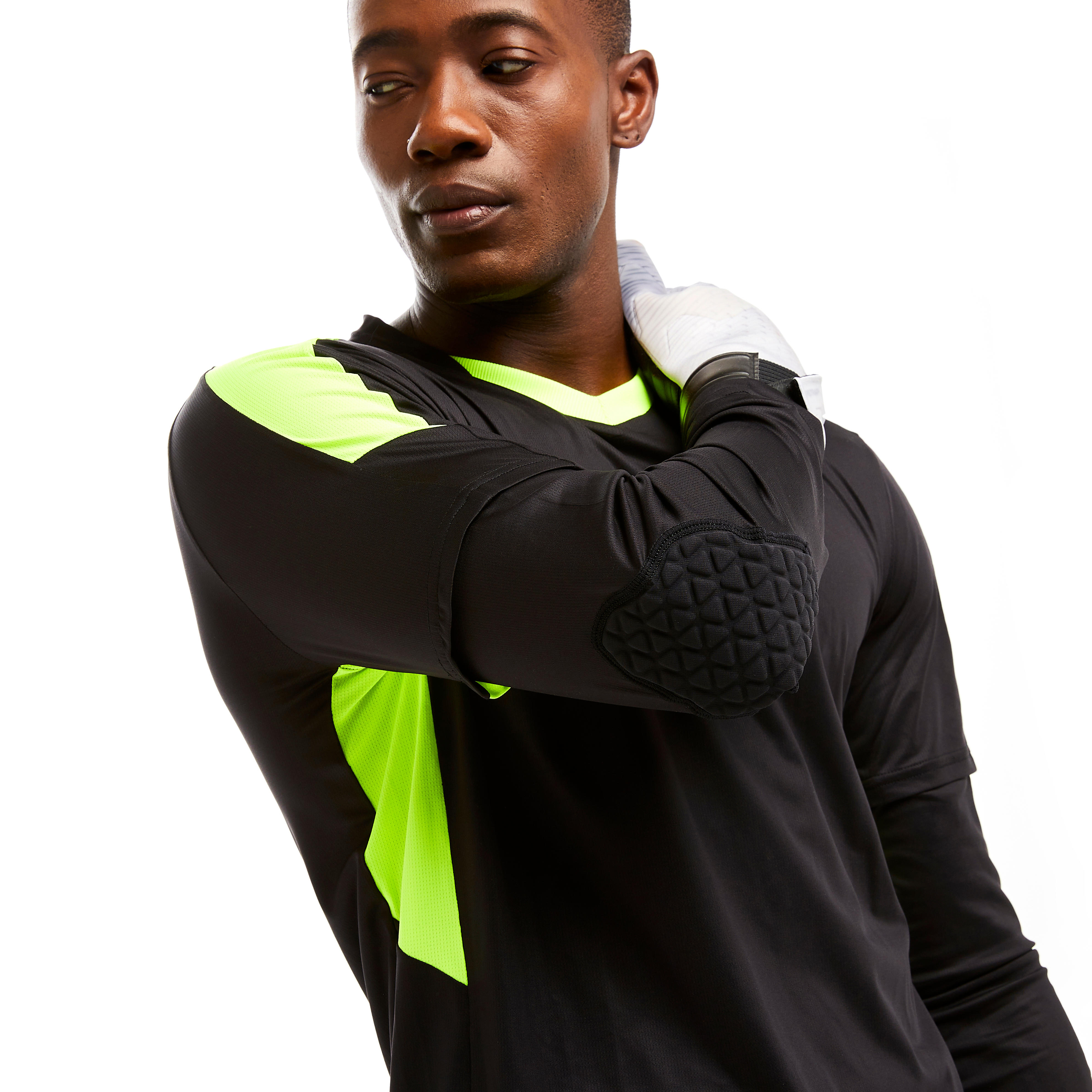 Ichnos Padded Long Sleeves Football Goalkeeper Shirt Black Neon Blue - ICHNOS SP