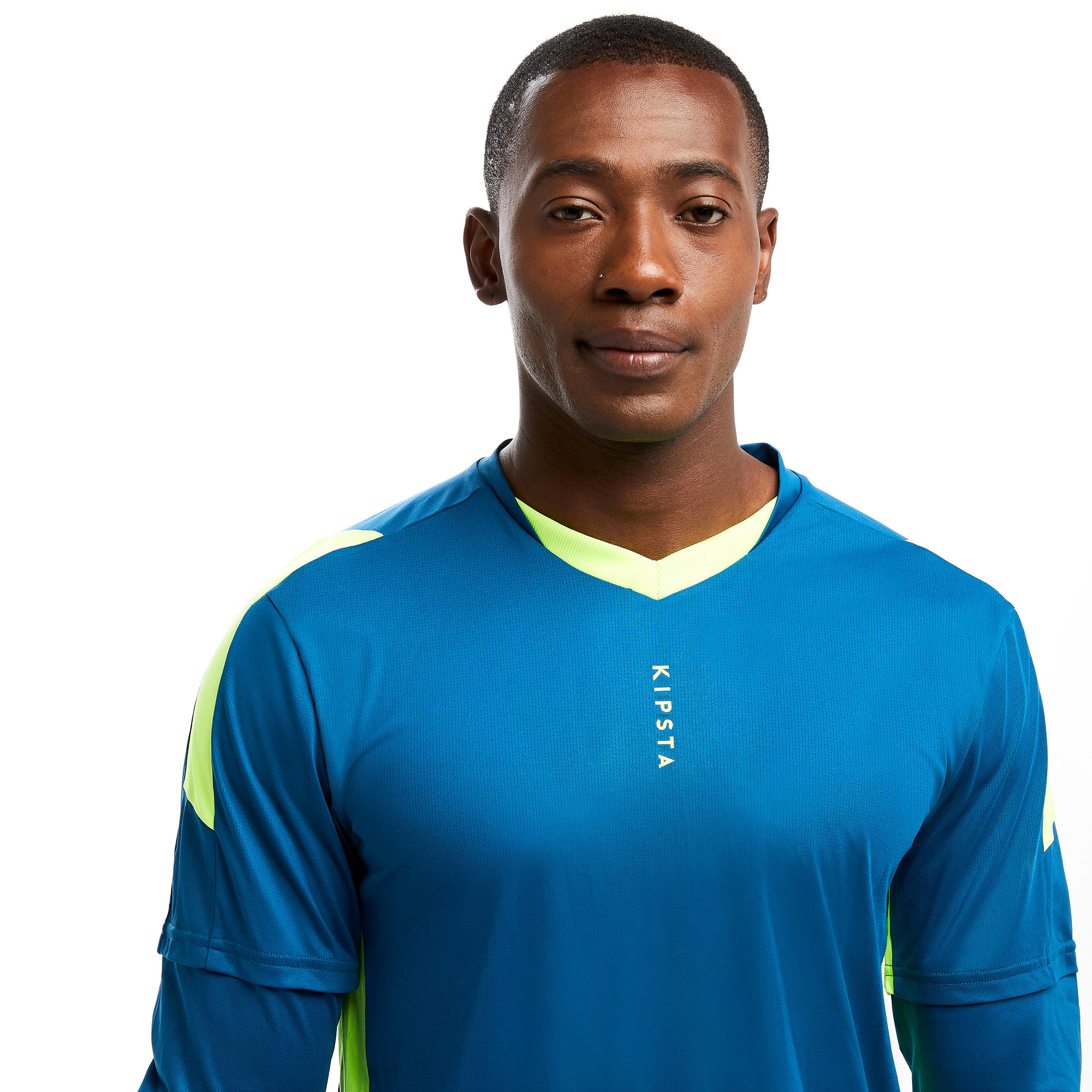 Camiseta portero Fútbol Adulto F500 azul 4/10