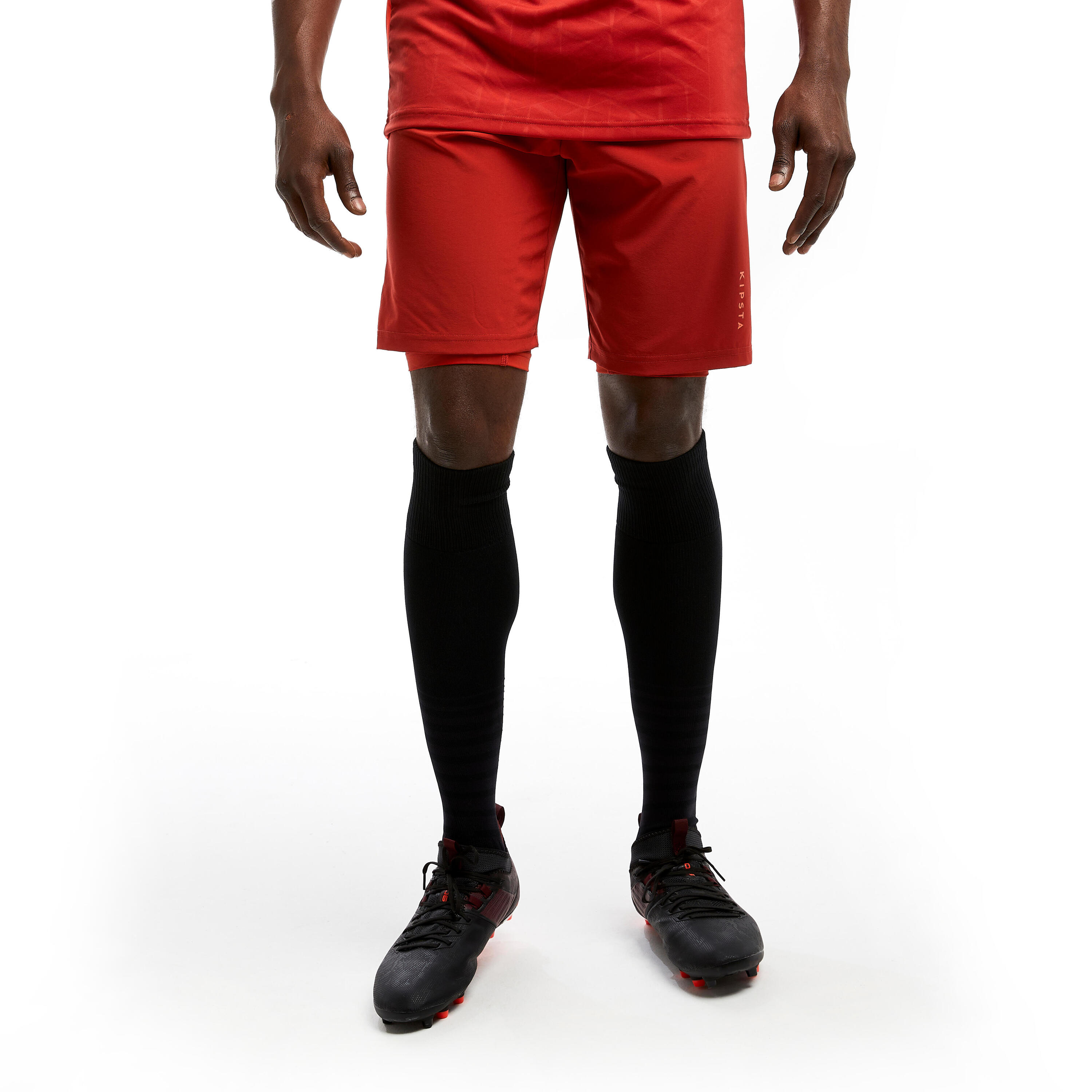 Adult 3-in-1 Football Shorts Traxium - Red 3/8