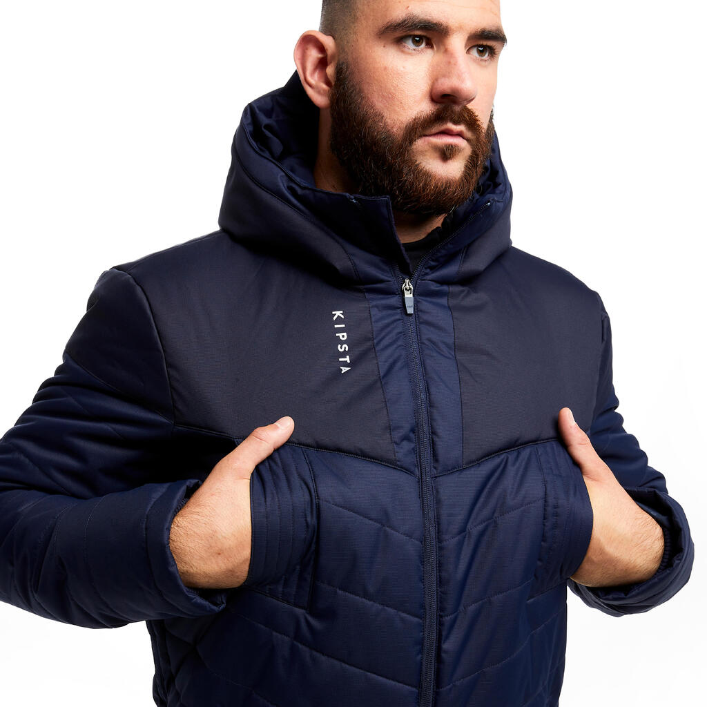 Damen/Herren Fussball Parka lang - Traxium schwarz