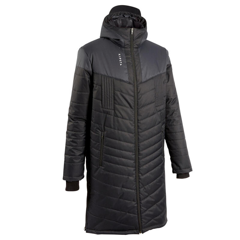 Damen/Herren Fussball Parka lang - Traxium schwarz