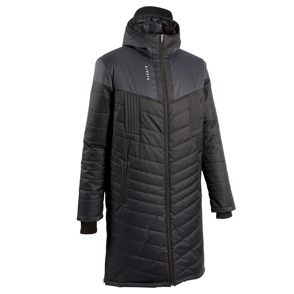 Parka de football longue adulte bleu foncé Kipsta Decathlon