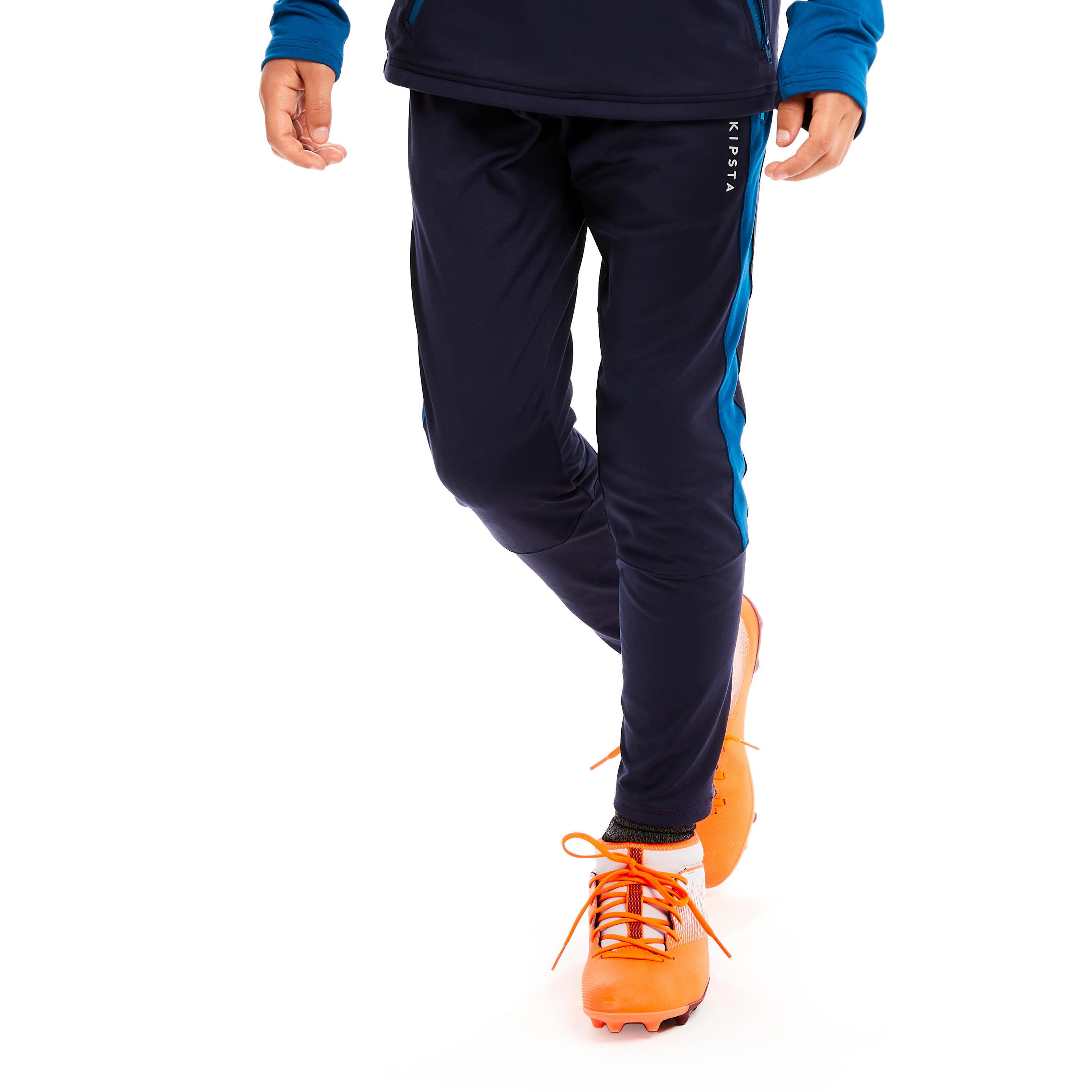 Kids' Football Training Bottoms TP 500 - Petrol Blue/Navy 2/8