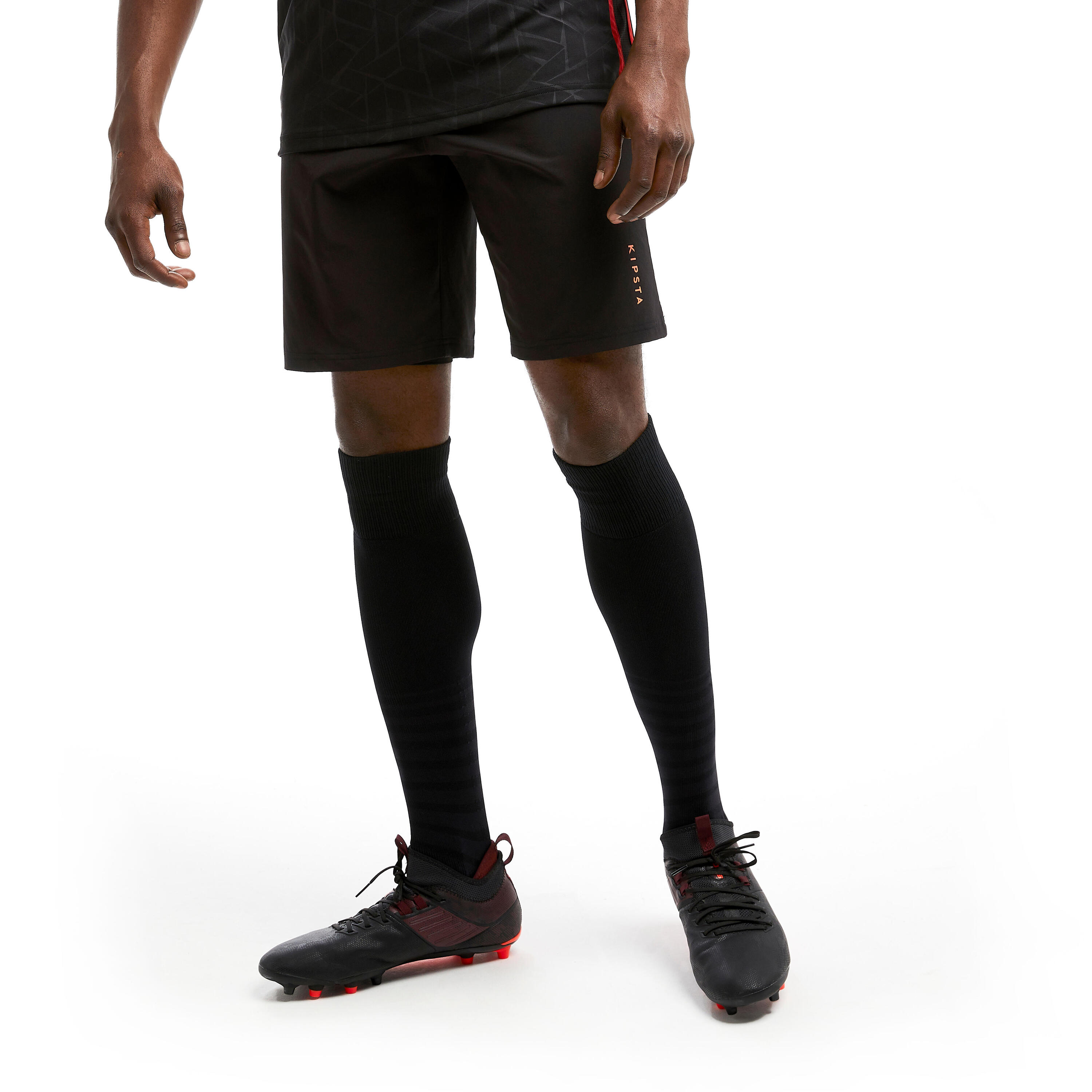 Adult 3-in-1 Football Shorts Traxium - Black/Red 3/9