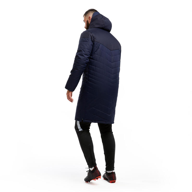 Parka larga de fútbol adulto azul oscuro