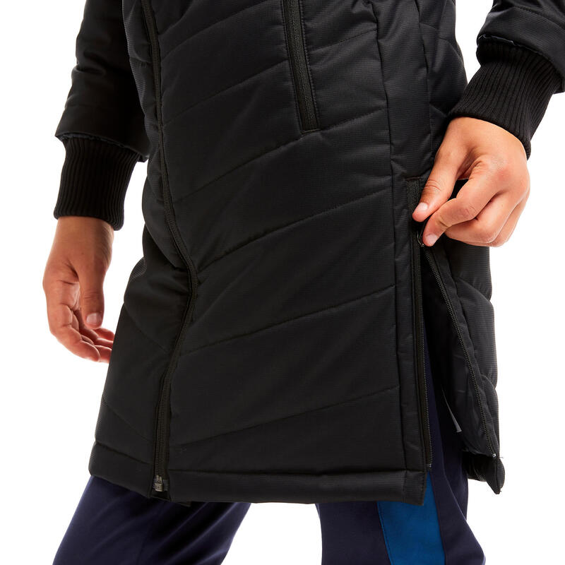 PARKA LONGUE DE FOOTBALL ENFANT TRX NOIRE