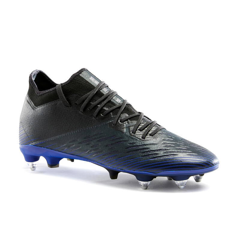 Botas de Fútbol Kipsta CLR SG tacos aluminio Adulto negro y azul