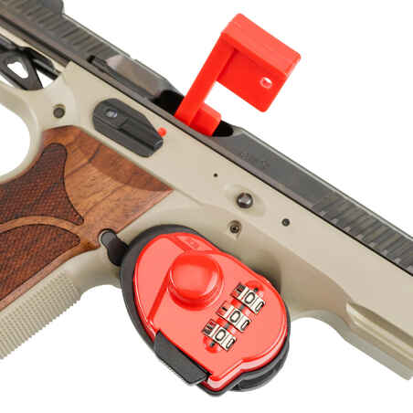 TRIGGER GUARD LOCK FOR GUNS - RED