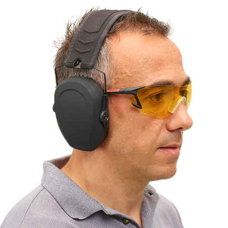 CLAY PIGEON SHOOTING PROTECTIVE GLASSES 100, YELLOW STRONG LENSES, CATEGORY 1