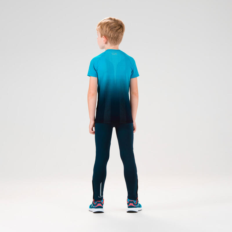 Dětské tričko na atletiku Kiprun Skincare modré 
