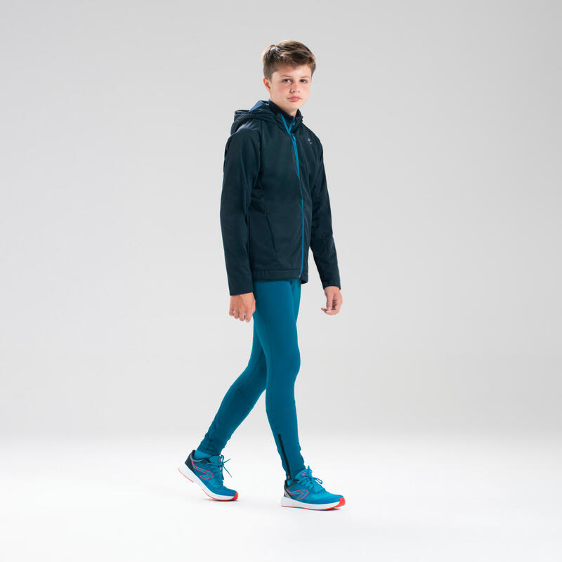 Laufjacke Leichtathletik warm AT 500 Kinder marineblau