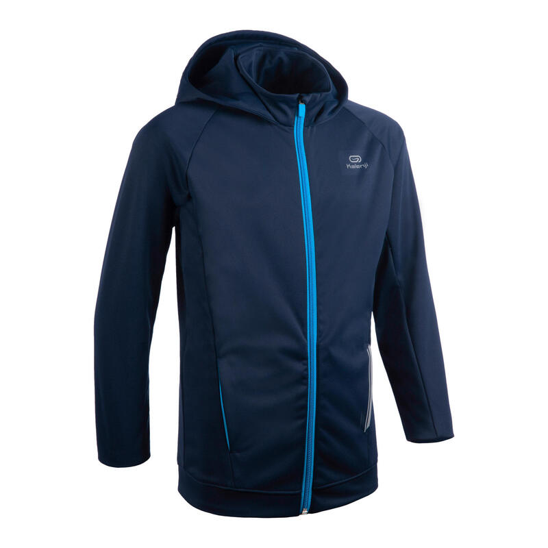 Laufjacke Leichtathletik warm AT 500 Kinder marineblau