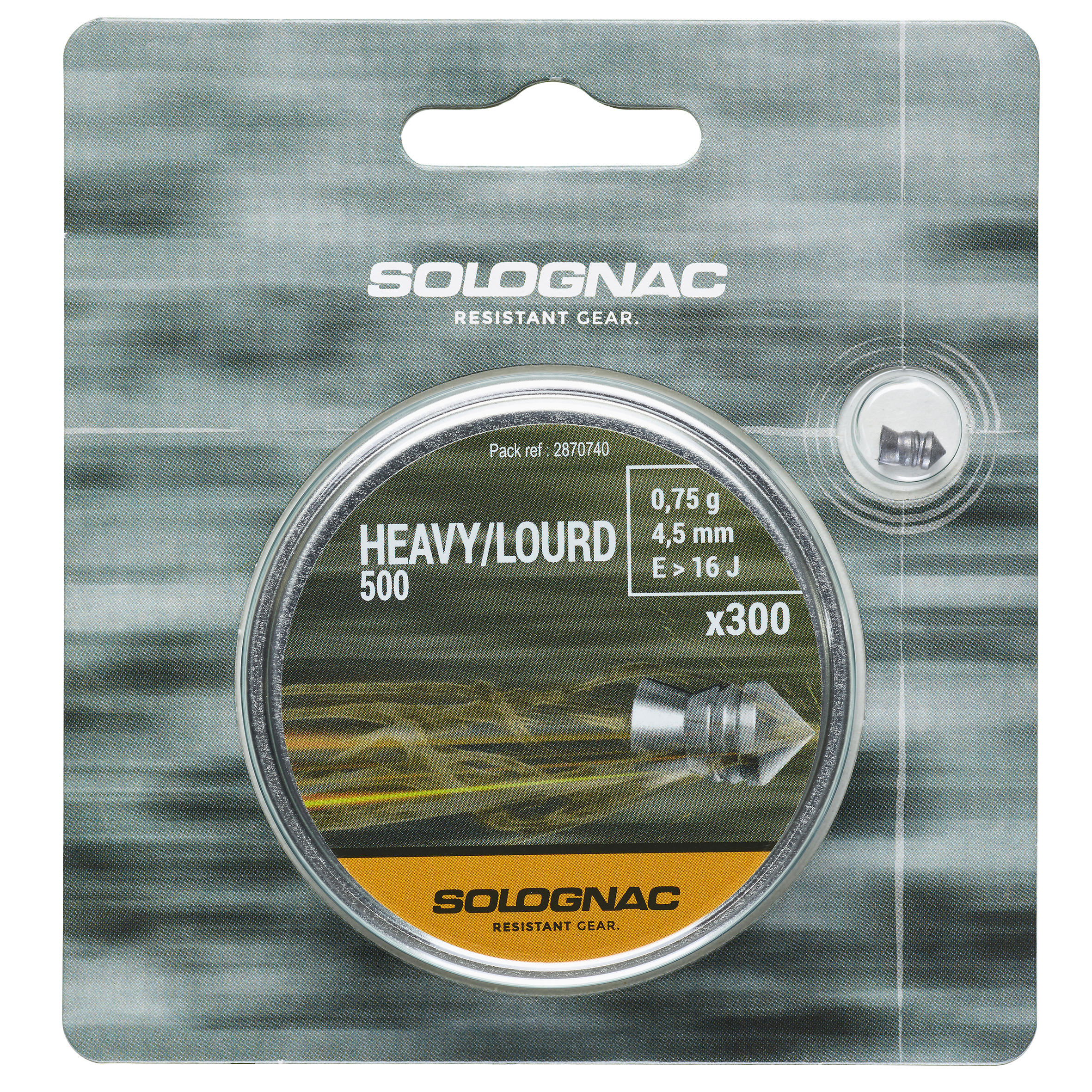 Luftgewehrmunition 500 schwer 4,5 mm x300 4/4