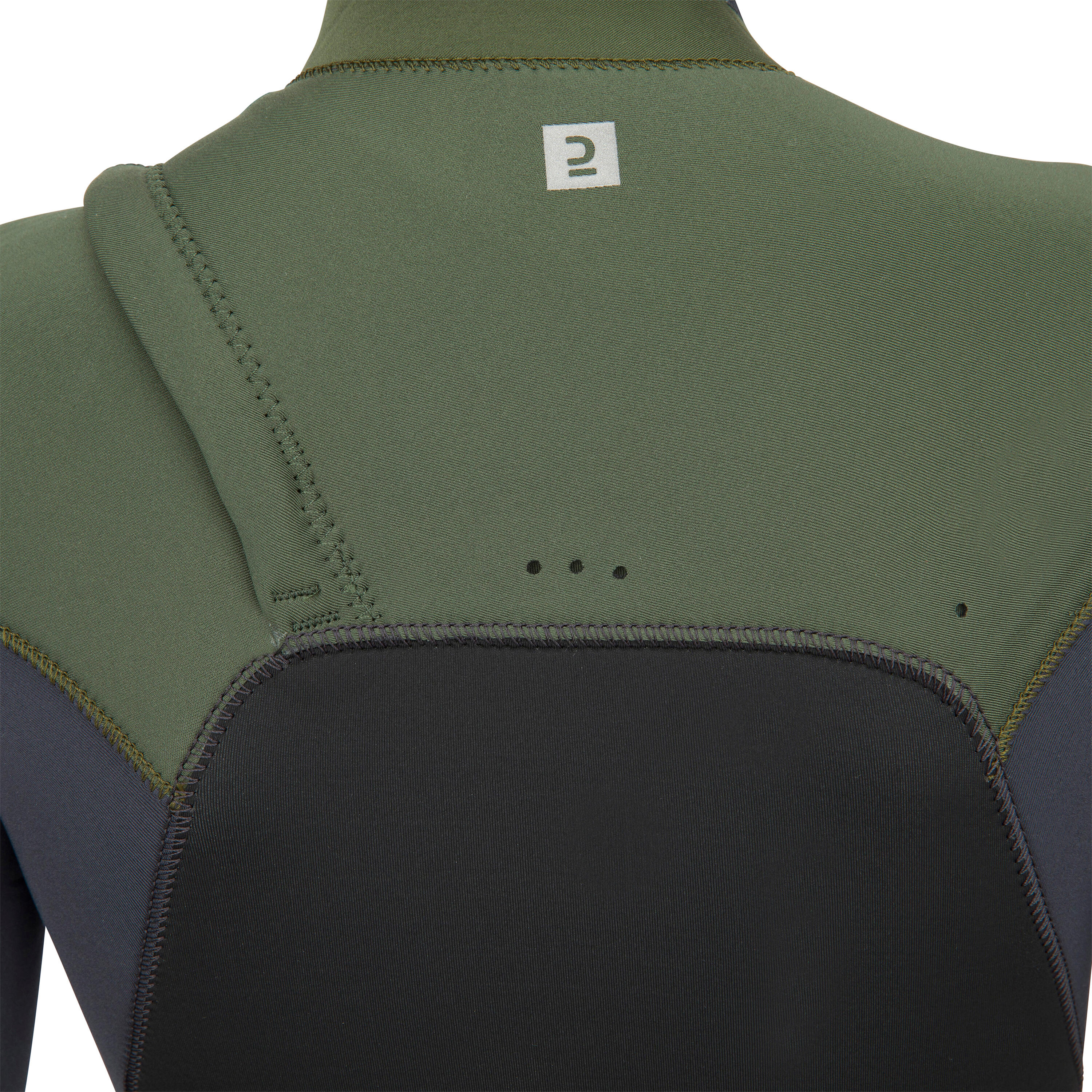 3/2 junior wetsuit front zip 900 - black khaki 10/14