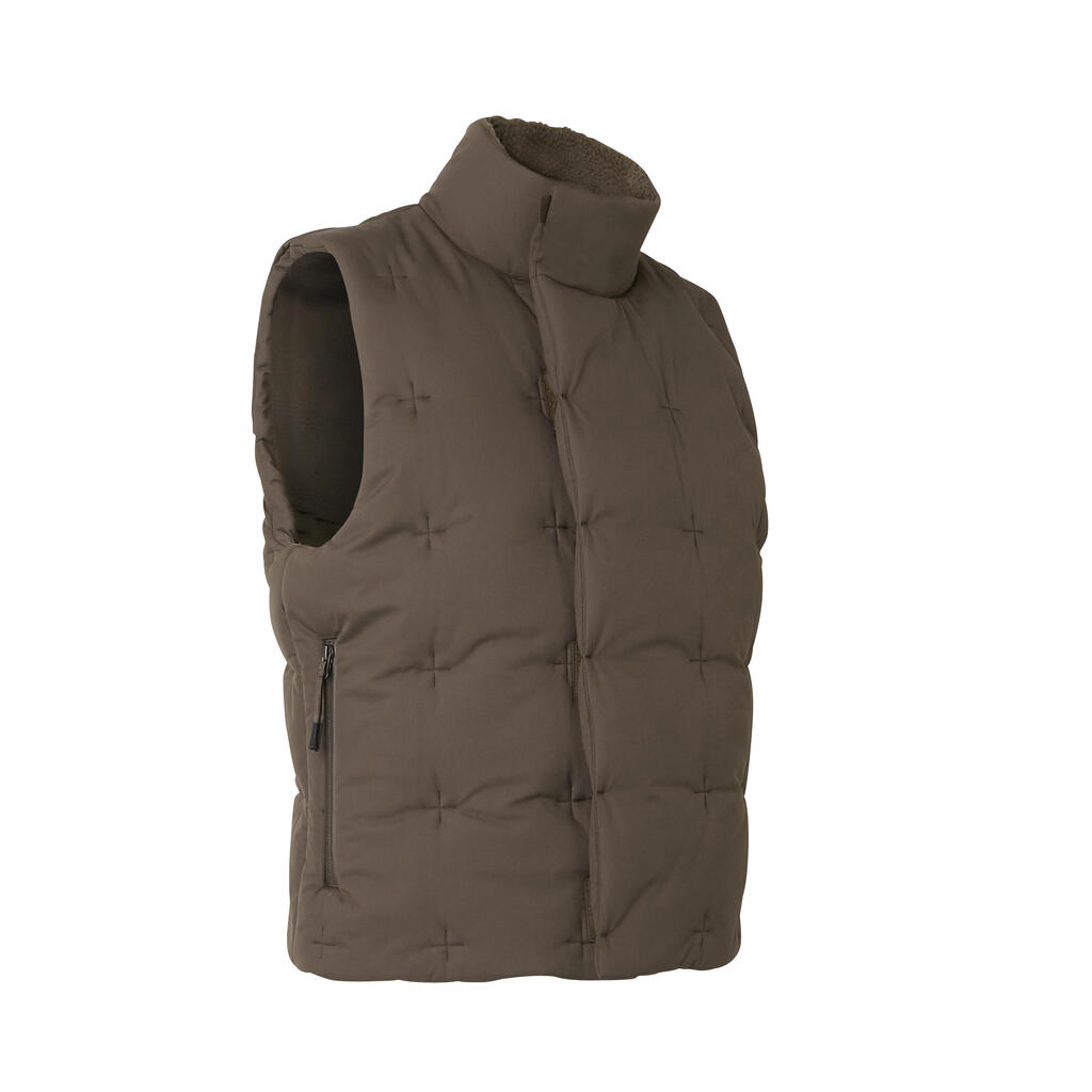 Men's warm sleeveless padded jacket - dark khaki