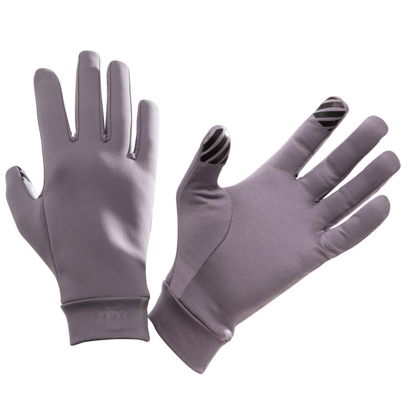 Běžecké dotykové rukavice šedé 
