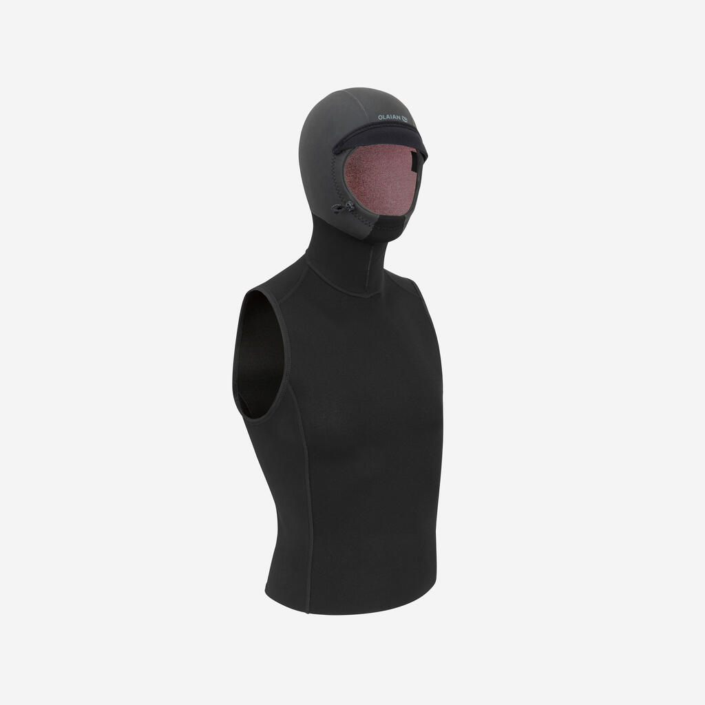 Majica bez rukava od neoprena za surfovanje 900 s kapuljačom (2 mm)