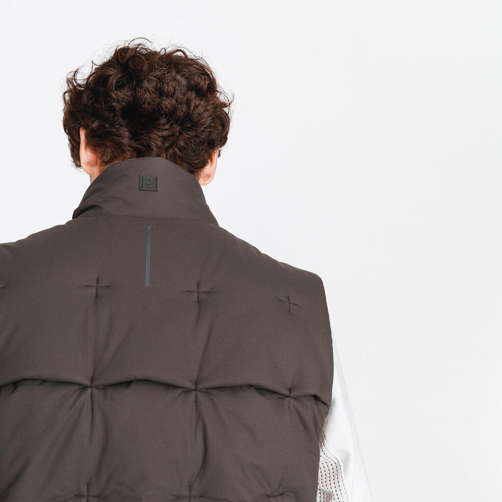 Men's warm sleeveless padded jacket - dark khaki