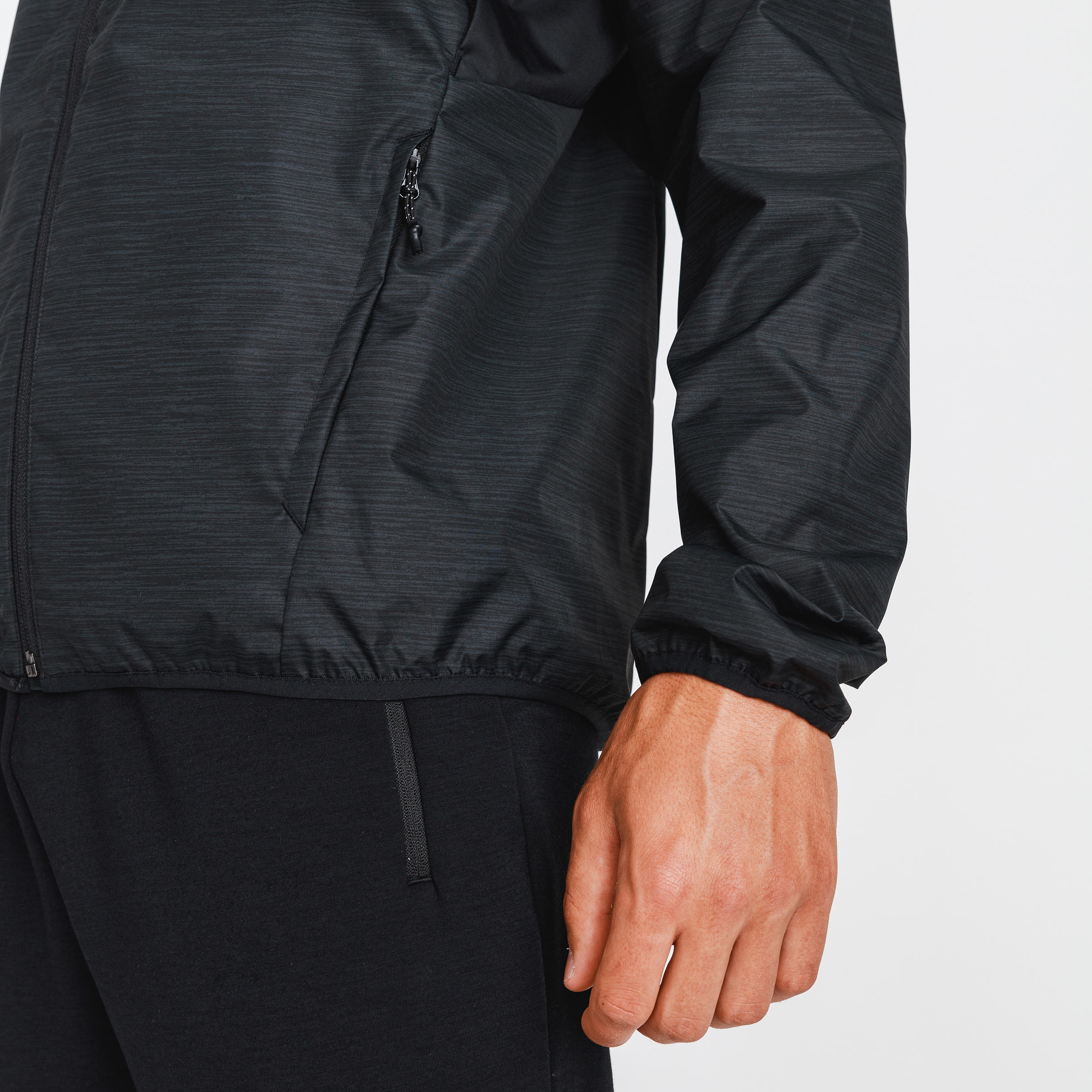 Chamarra ligera de Running para Hombre - Kalenji Run Rain - Negro - Impermeable - Rompevientos 5/5