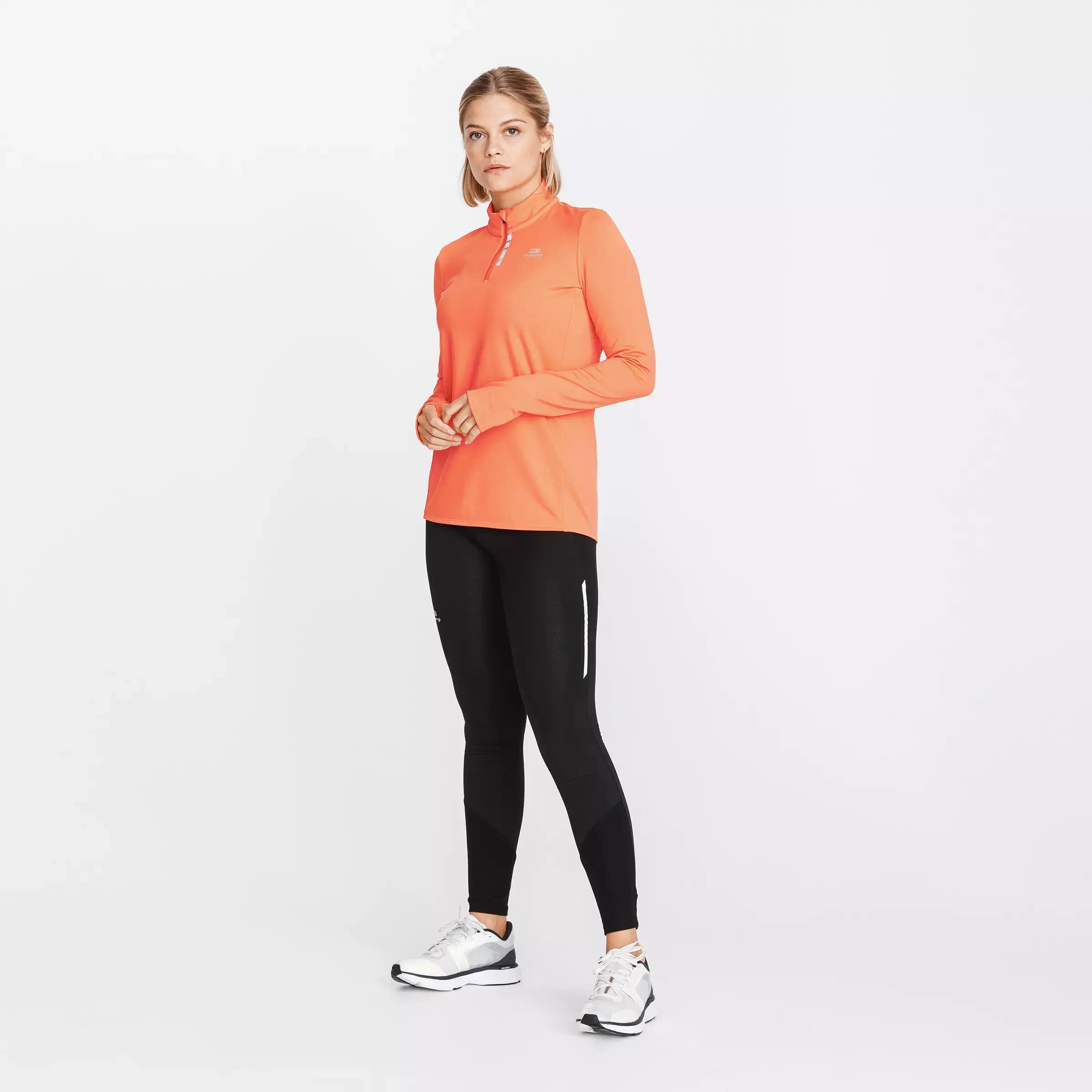 Zip Warm women's long-sleeved running T-shirt - coral 4/6