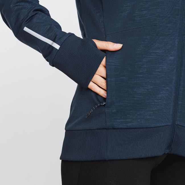 Run Warm Women's Running Hooded Jacket Abyss Grey