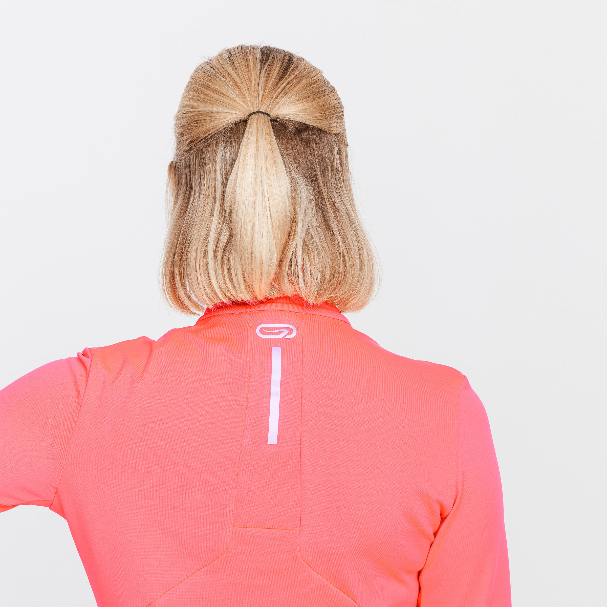 Zip Warm women's long-sleeved running T-shirt - neon coral 5/6