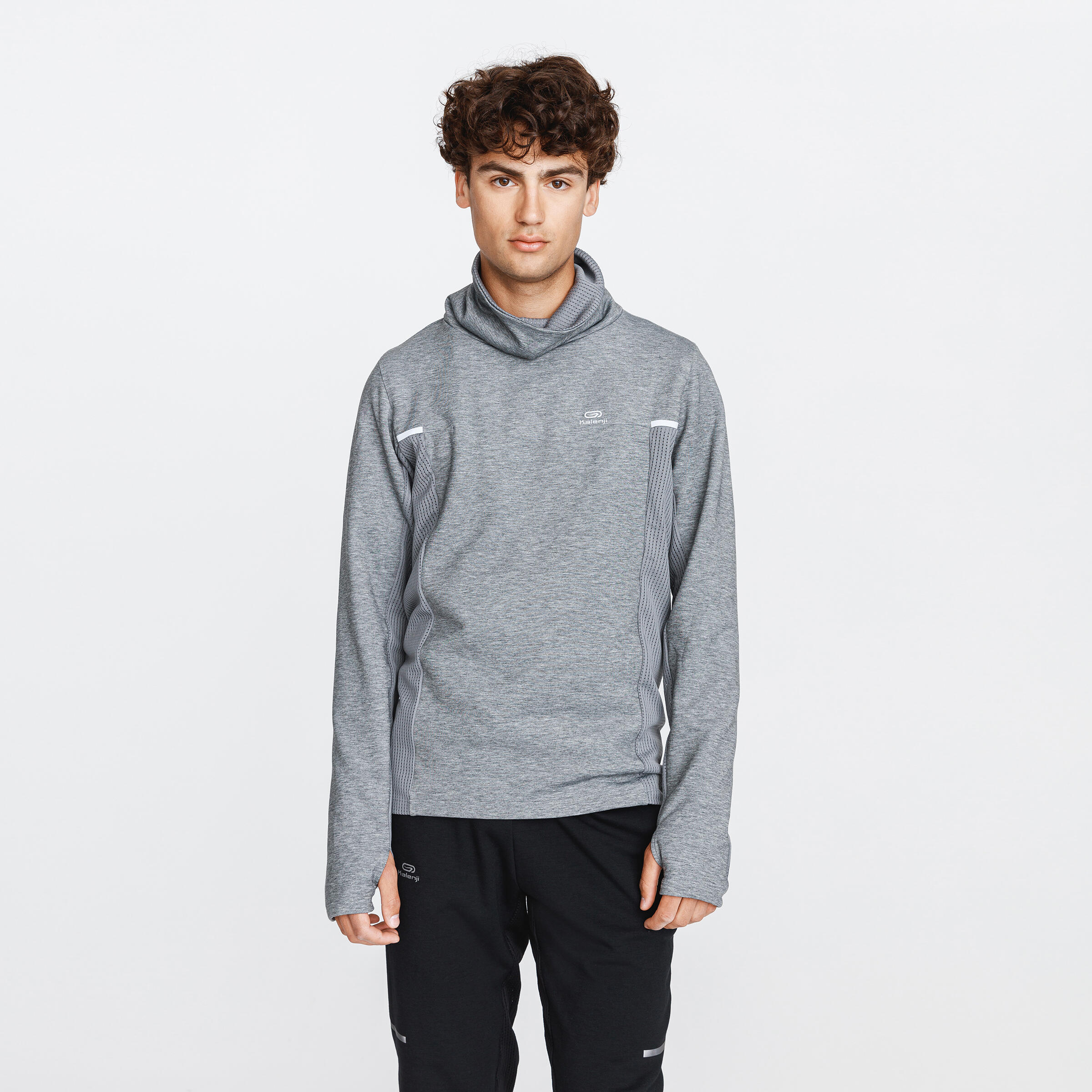 SWEAT DE RUNNING HOMME KALENJI WARM GRIS DECATHLON El Djazair