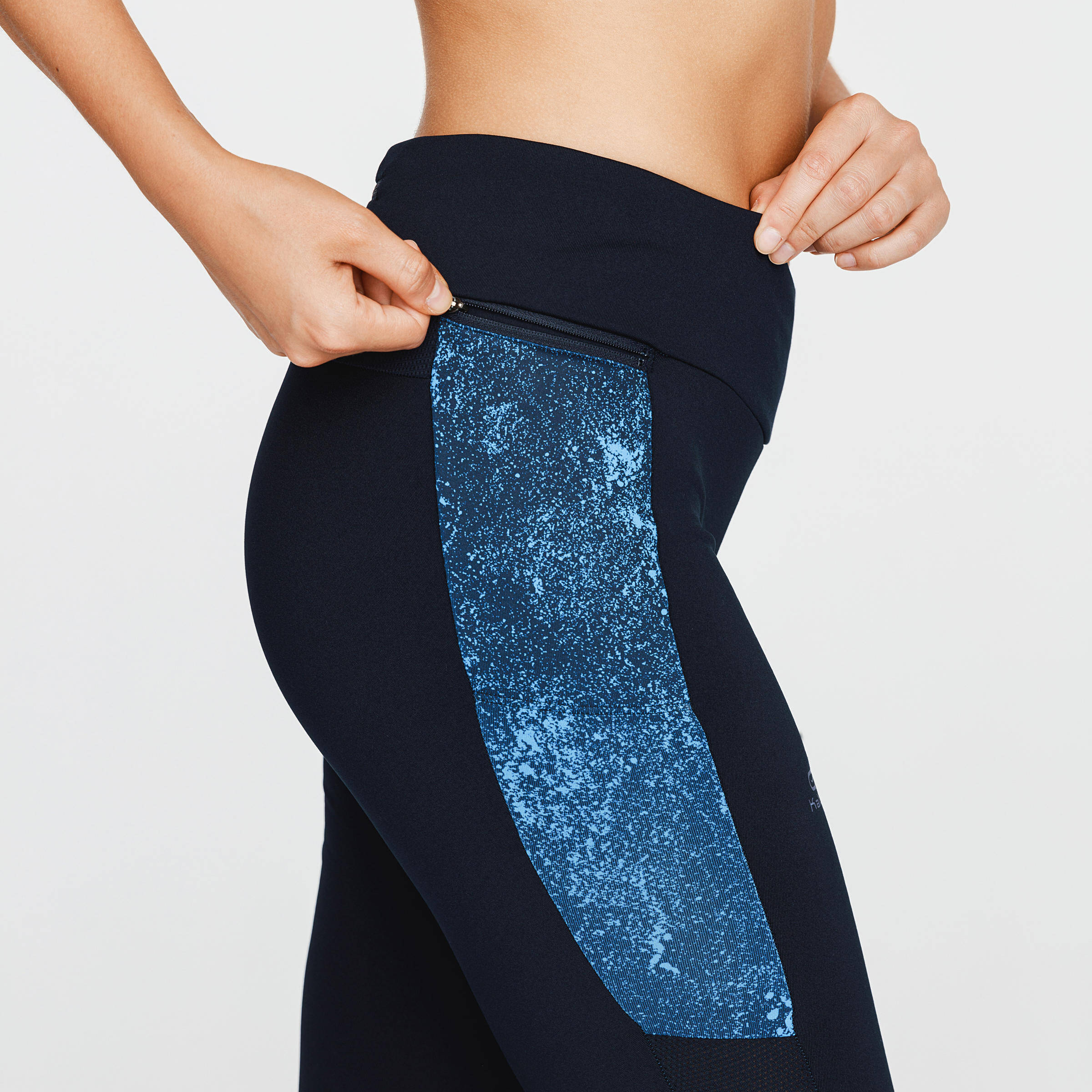 Run Warm+ Women's Running Warm Tights - Blue Black -  5