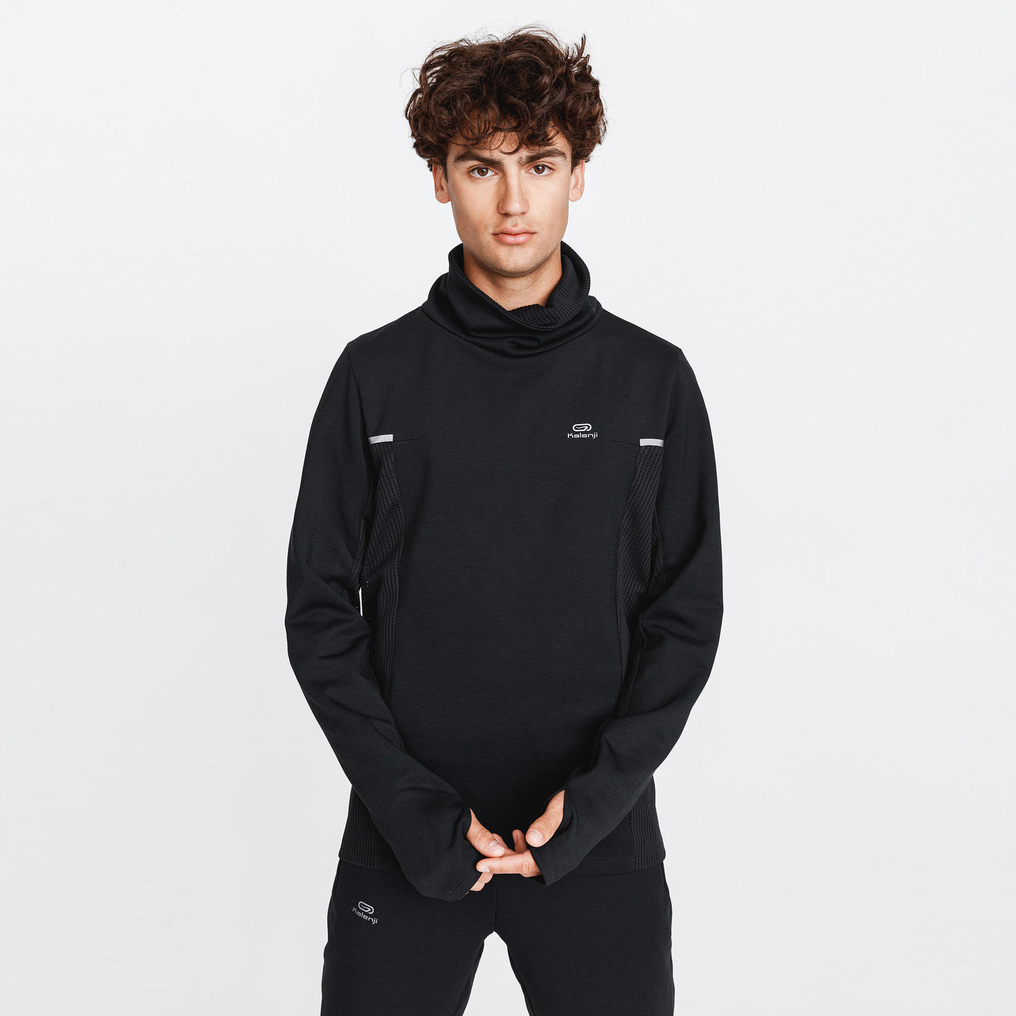 MEN'S RUNNING SWEATSHIRT KALENJI WARM BLACK