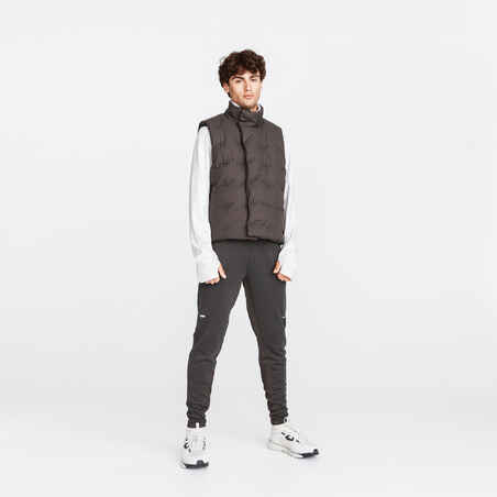 Men's warm sleeveless padded jacket - dark khaki