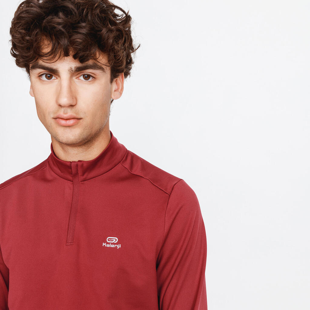 MAJICA DUGIH RUKAVA ZA TRČANJE RUN WARM MUŠKA BORDO