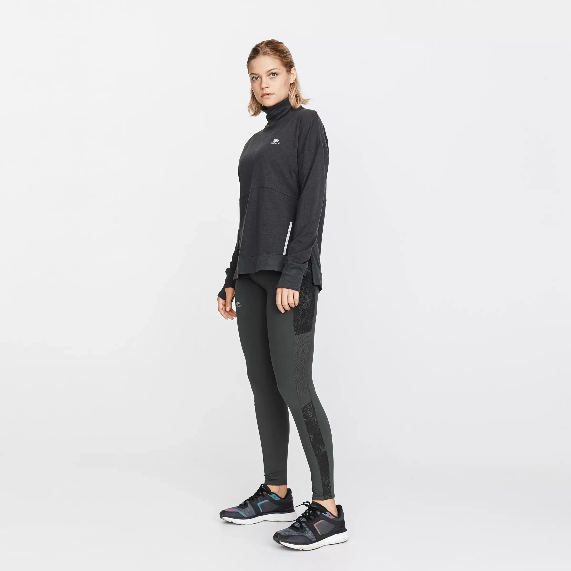 Run Warm+ Women's Running Warm Tights - Khaki 3/6