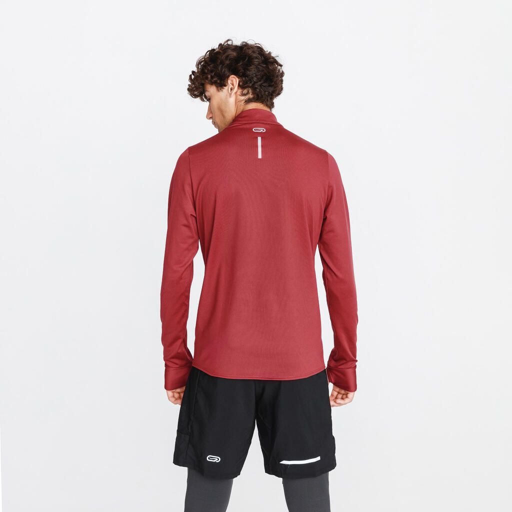 MAJICA DUGIH RUKAVA ZA TRČANJE RUN WARM MUŠKA BORDO