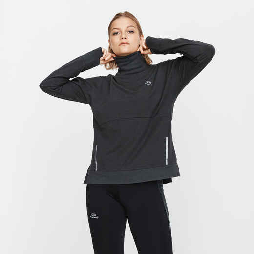 
      RUN DRY+ WOMEN'S LONG-SLEEVED RUNNING T-SHIRT - DARK GREY
  