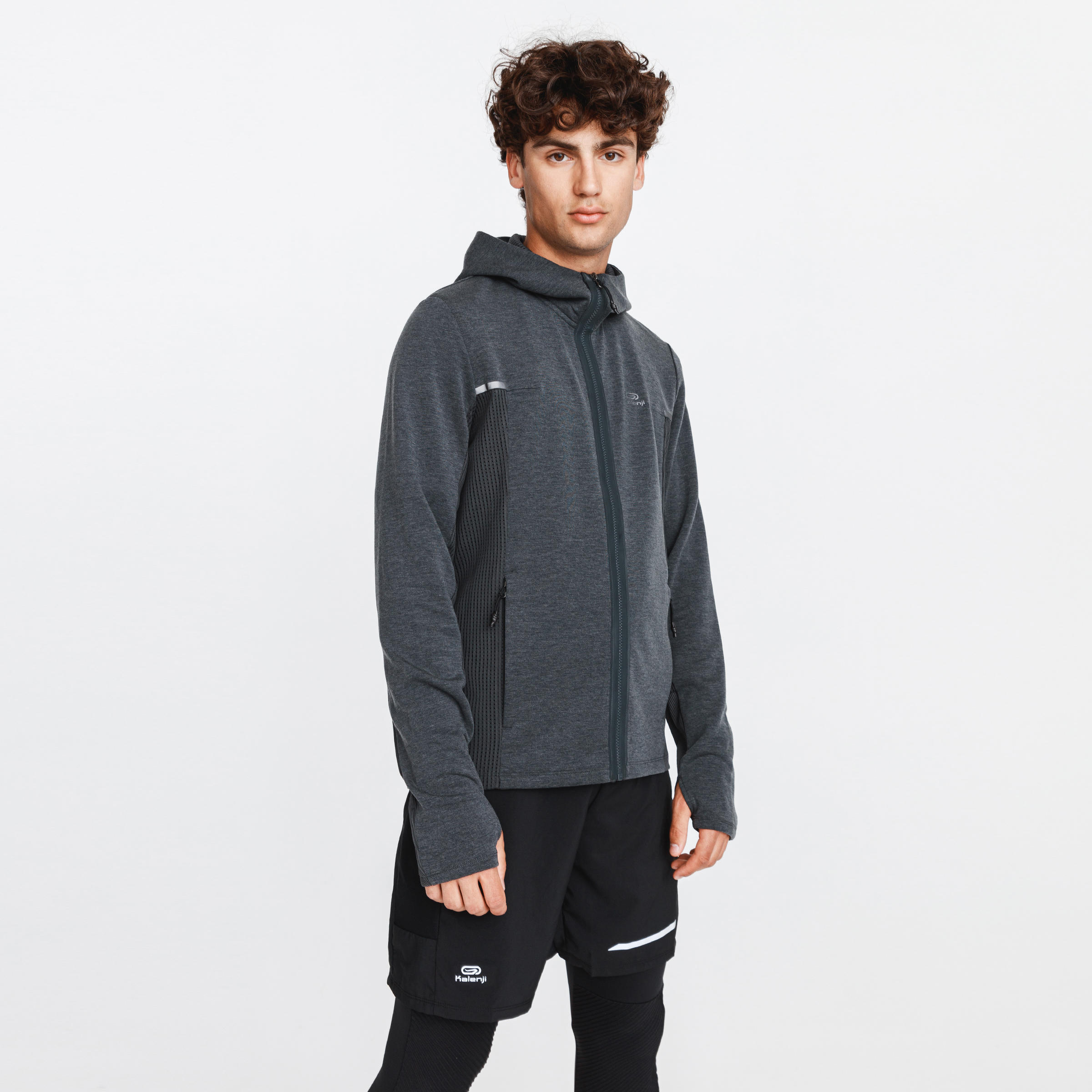 Giacca running uomo RUN WARM+ grigia KALENJI | DECATHLON