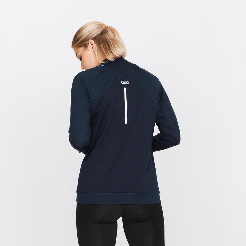 VESTE DE RUNNING FEMME RUN DRY BLEU