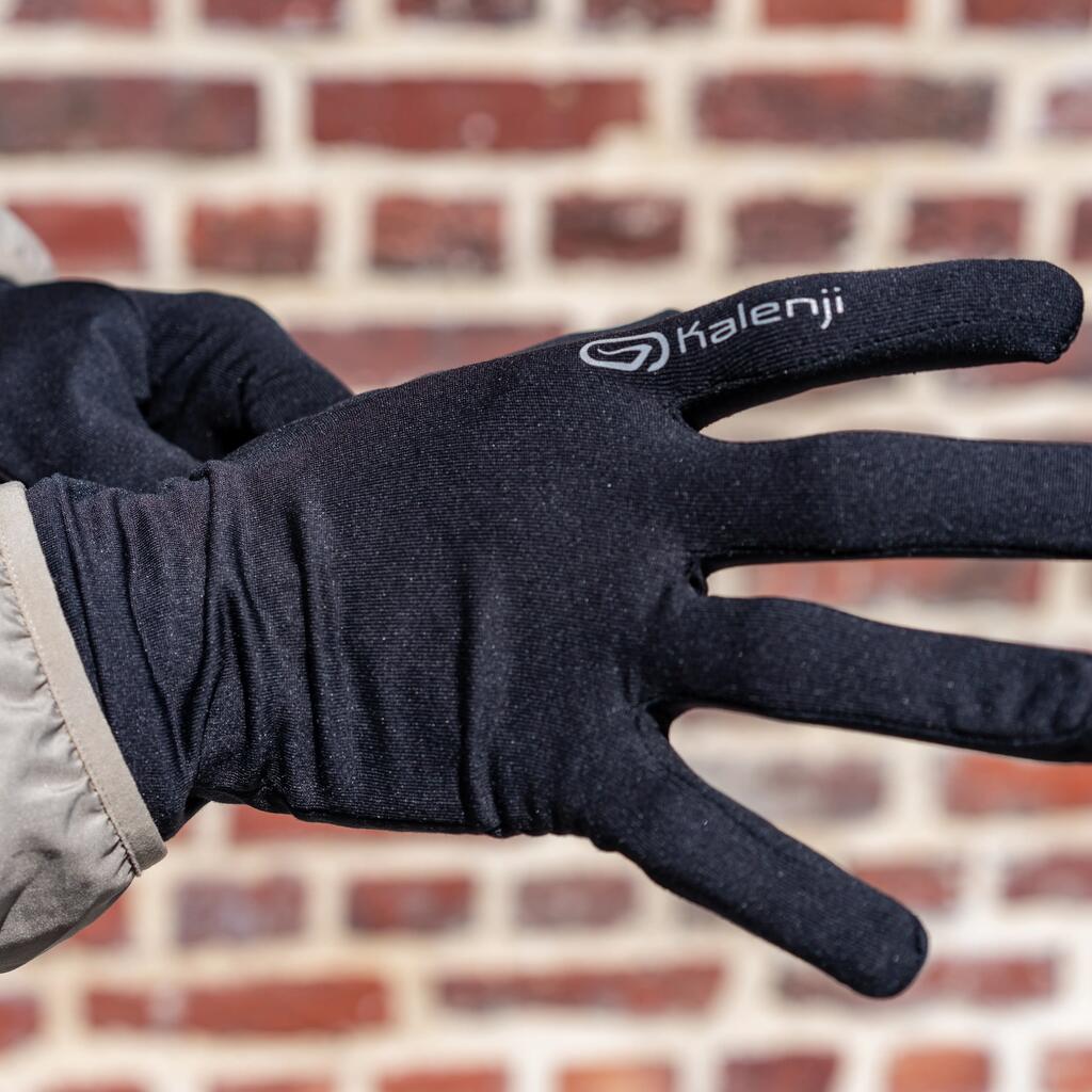 KIPRUN Warm 100 Running touchscreen gloves - black