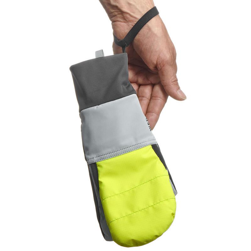 GUANTES/MANOPLA DE ESQUÍ TRAVESÍA IMPERMEABLES - 2 EN 1 - GRIS AMARILLO